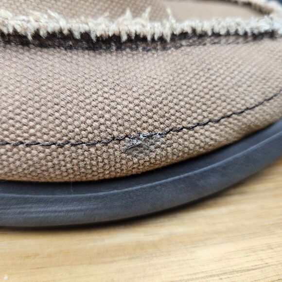 CROCS Santa Cruz Shoes Mens 11 Brown Slip On Canvas Loafer Slippers Casual - Picture 2 of 15